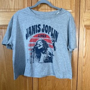 Janis Joplin cropped tshirt sz L